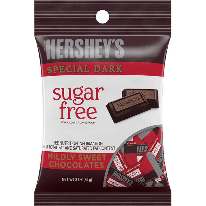 Hershey Chocolates, Sugar Free, Mildly Sweet, Special Dark (3 oz ...