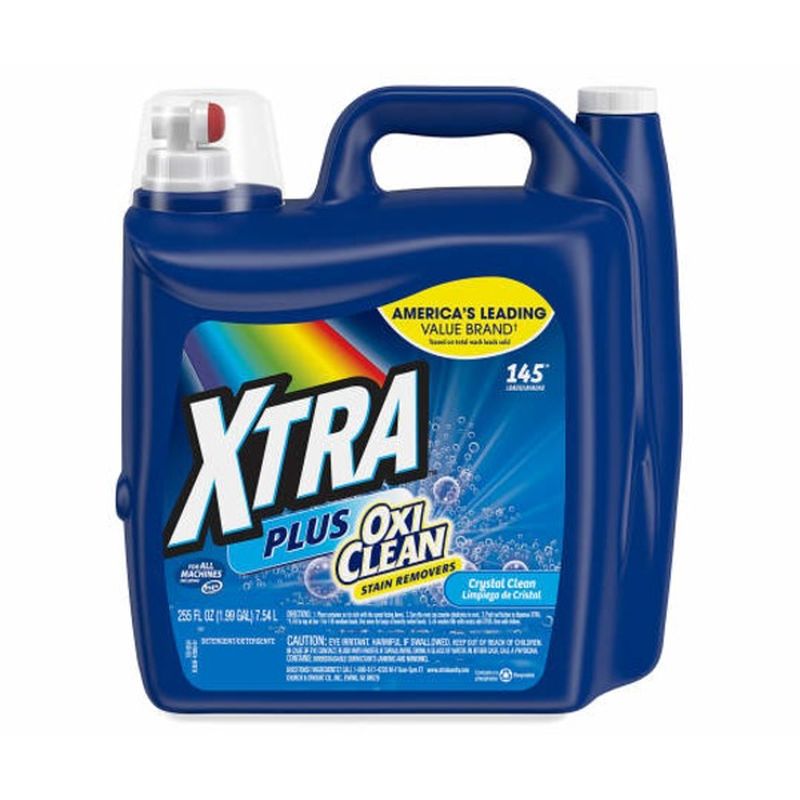 Xtra Plus Oxiclean Liquid Laundry Detergent, Crystal Clean, (255 oz