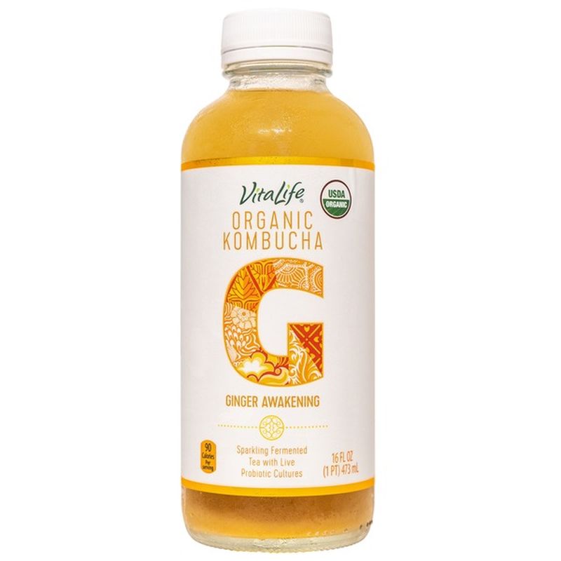 VitaLife Ginger Awakening Kombucha (16 fl oz) from ALDI Instacart