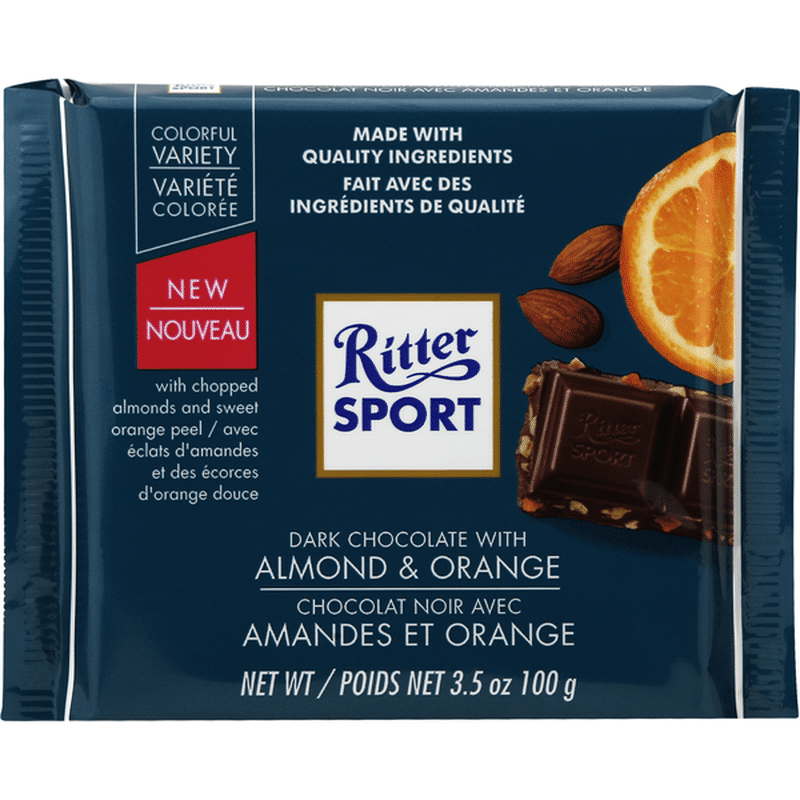 Ritter Sport Dark Chocolate, Almond & Orange (3.5 oz) - Instacart