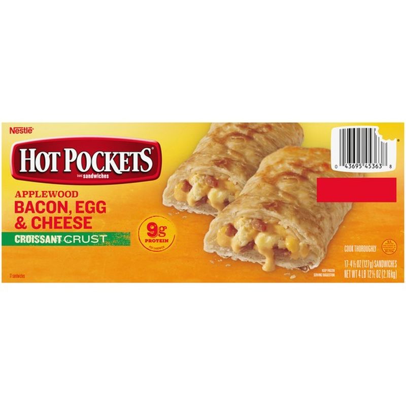 Hot Pockets Applewood Bacon, Egg & Cheese Croissant Crust Frozen Sandwiches