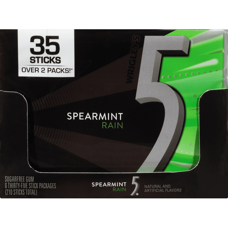 5 Gum, Sugar Free, Spearmint Rain (6 each) - Instacart