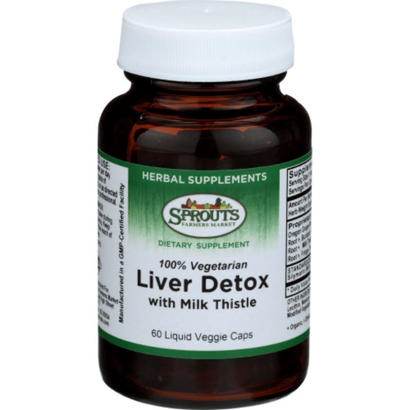 Sprouts Liver Detox With Milk Thistle Liquid Vegetarian Capsules (60 ct