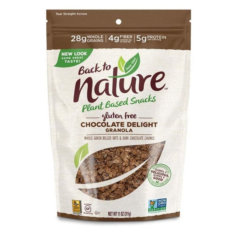 Back to Nature Plant Based Snacks Gluten Free Chocolate Delight Granola ...