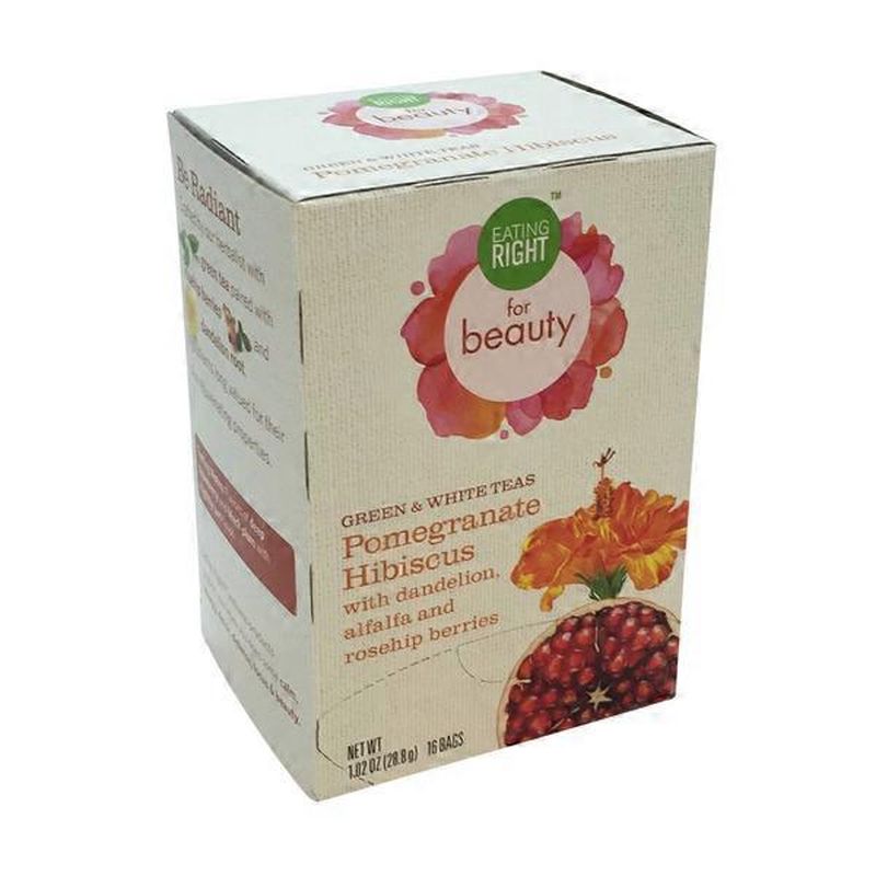 Eating Right Green & White Teas, Pomegranate Hibiscus (16