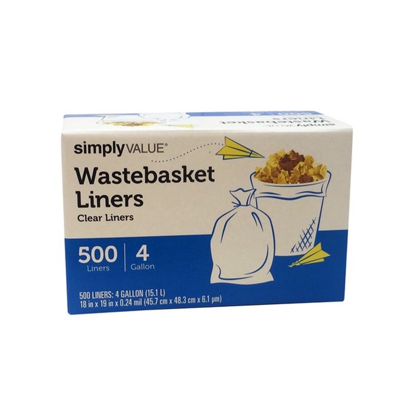 clear wastebasket liners 4 gallon