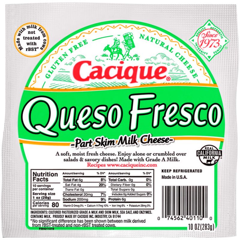 Cacique Queso Fresco Part Skim Milk Cheese (10 Oz) - Instacart