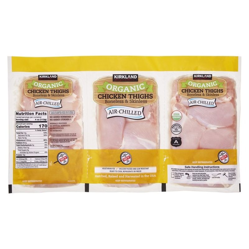 Kirkland Signature Fresh Organic Boneless Skinless Chicken Thigh Meat Per Lb Instacart