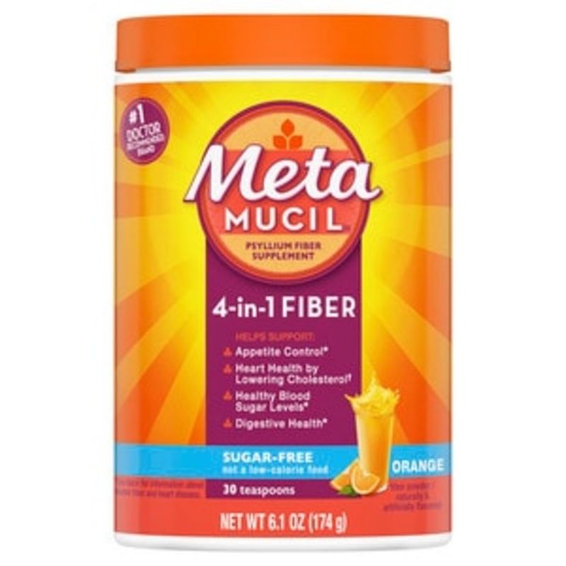 Metamucil Fiber Supplement by Meta Orange Smooth Sugar Free Powder