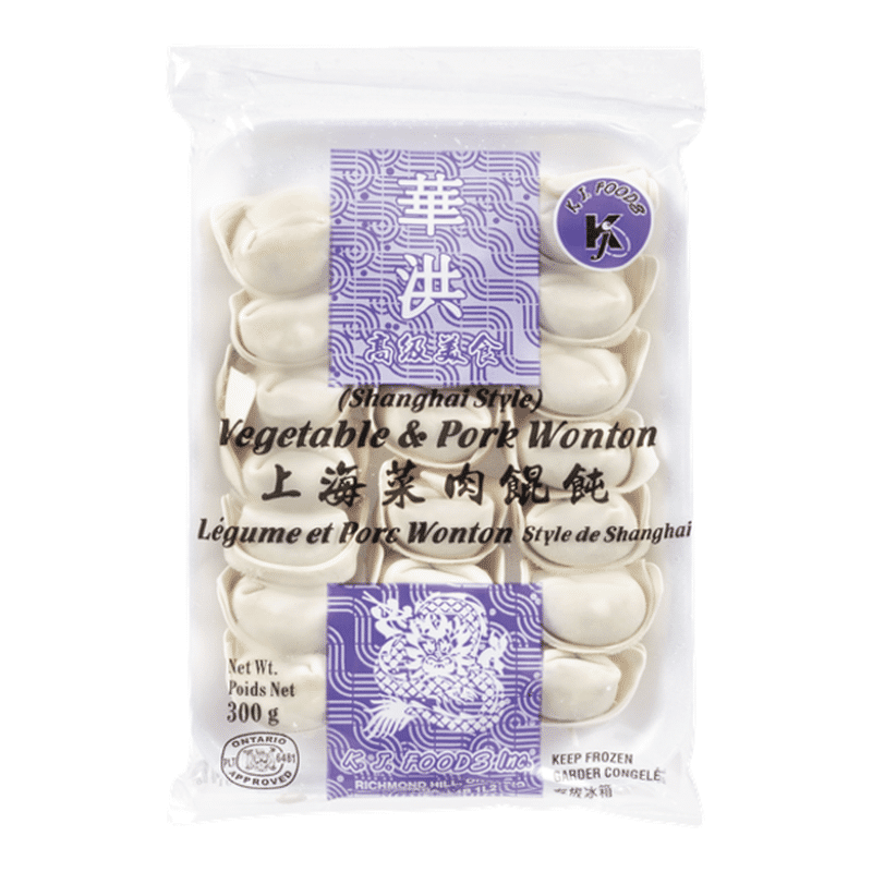 K J Foods Shanghai Style Vegetable & Pork Wonton