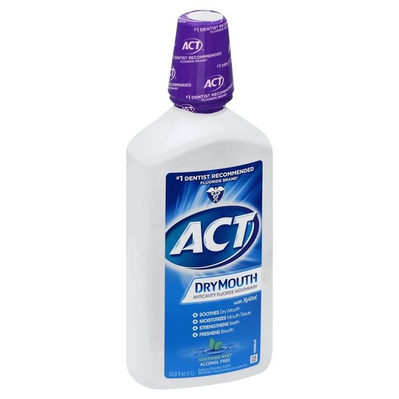 Act Mouthwash, Anticavity Fluoride, Dry Mouth, with Xylitol (33.8 oz