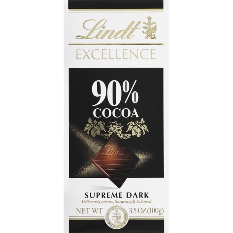 Lindt Excellence 90 Cocoa Supreme Dark Chocolate Bar (3.5 oz) Instacart