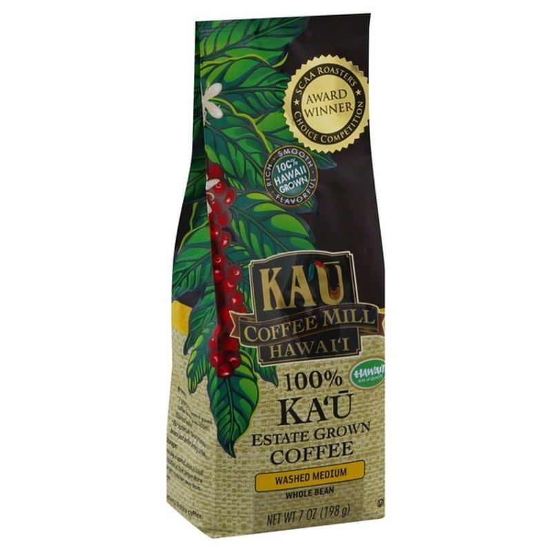 Kau Coffee Mill Coffee, Whole Bean, Washed Medium (7 oz) Instacart