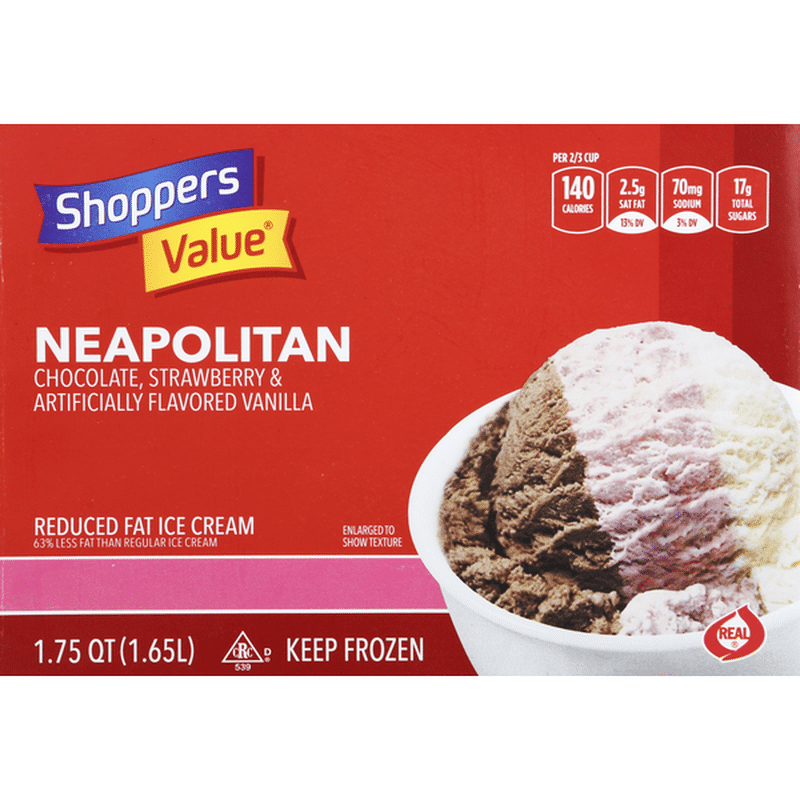 Shoppers Value Ice Cream Reduced Fat Neapolitan 1 75 Qt Instacart