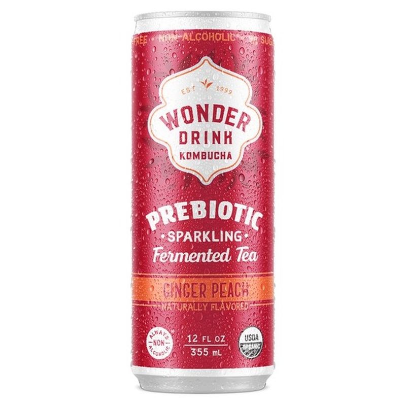 Wonder Drink Ginger Peach Prebiotic Kombucha (12 fl oz) Instacart