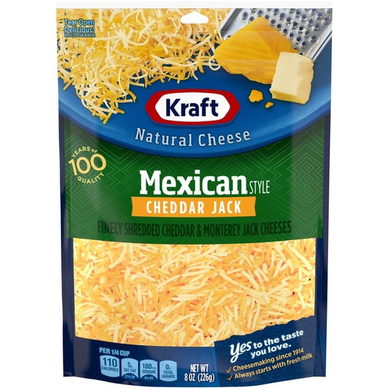 Kraft Finely Shredded Mexican Style Cheddar Jack Cheese Blend (8 oz
