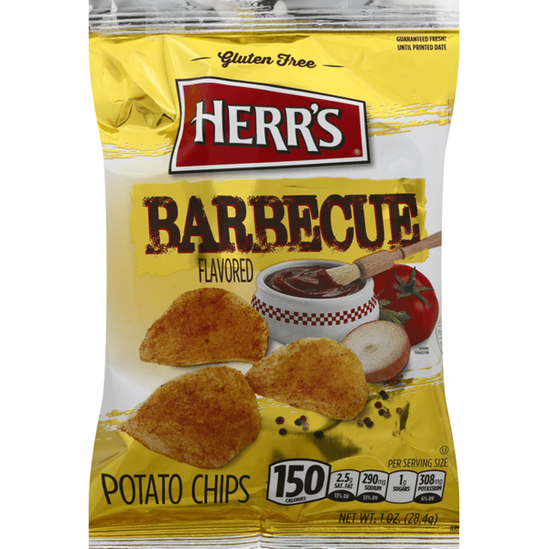 Herr's Potato Chips, Barbecue Flavored (1 oz) - Instacart