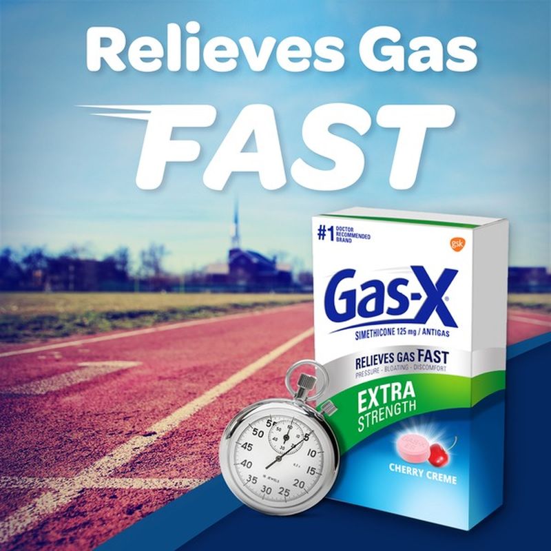 Gasx Extra Strength Gas Relief Chewable Tablets, Cherry Creme (48 ct