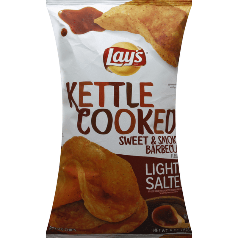 Lay S Kettle Cooked Lightly Salted Sweet Smoky Bbq Potato Chips 8 Oz Delivery Or Pickup Near Me Instacart