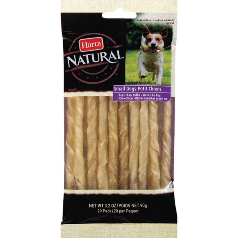 Hartz Natural Small Dog Chew Sticks Rawhide - 20 CT (3.2 oz) - Instacart