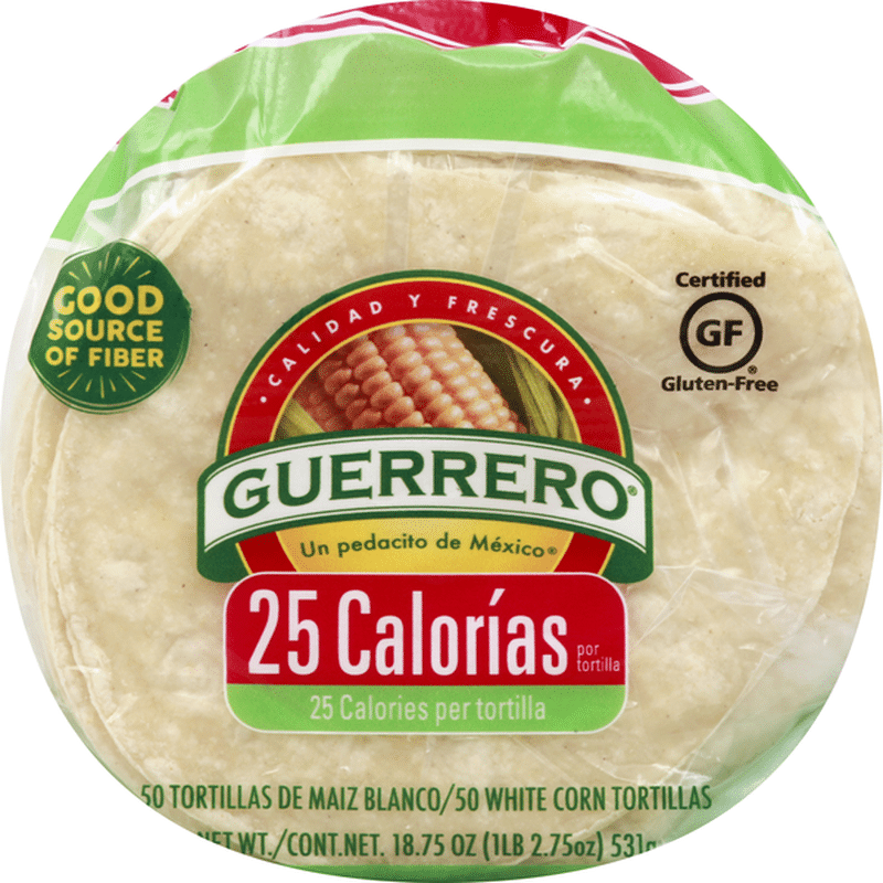 Guerrero Tortillas, White Corn, 25 Calories (50 each) Instacart