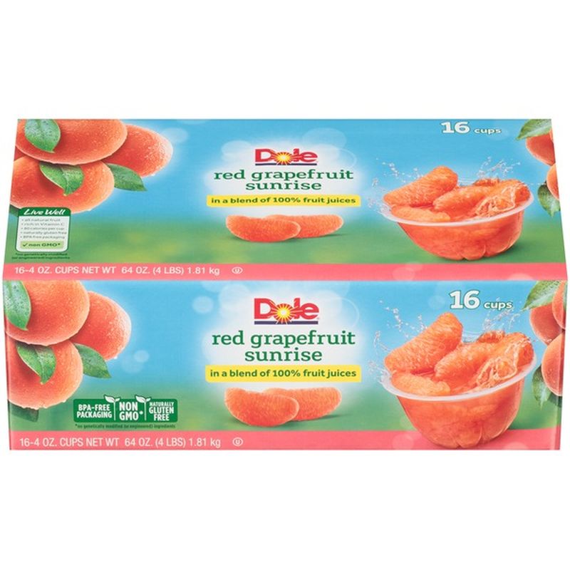 Dole Fruit Bowls In Box Red Grapefruit Sunrise Fruit Cups (4 oz) Instacart