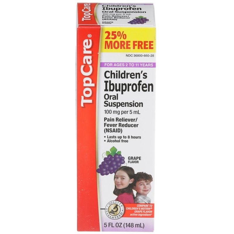 TopCare Ibuprofen, Children's, Oral Suspension, Grape Flavor (4 oz) Instacart