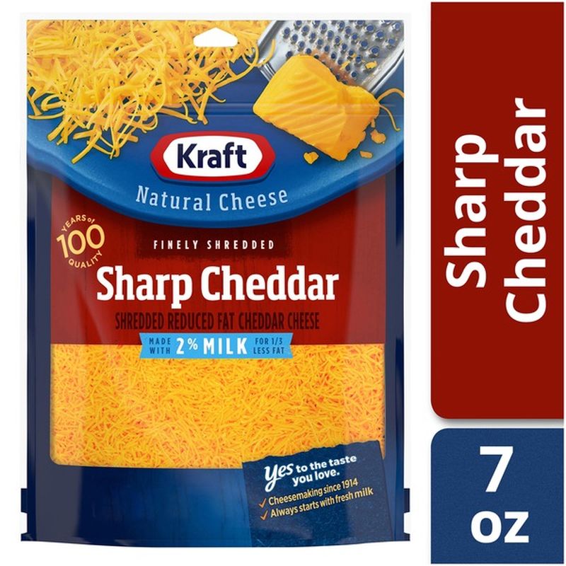 Kraft Shredded Reduced Fat Sharp Cheddar Cheese 7 Oz From Kroger Instacart 