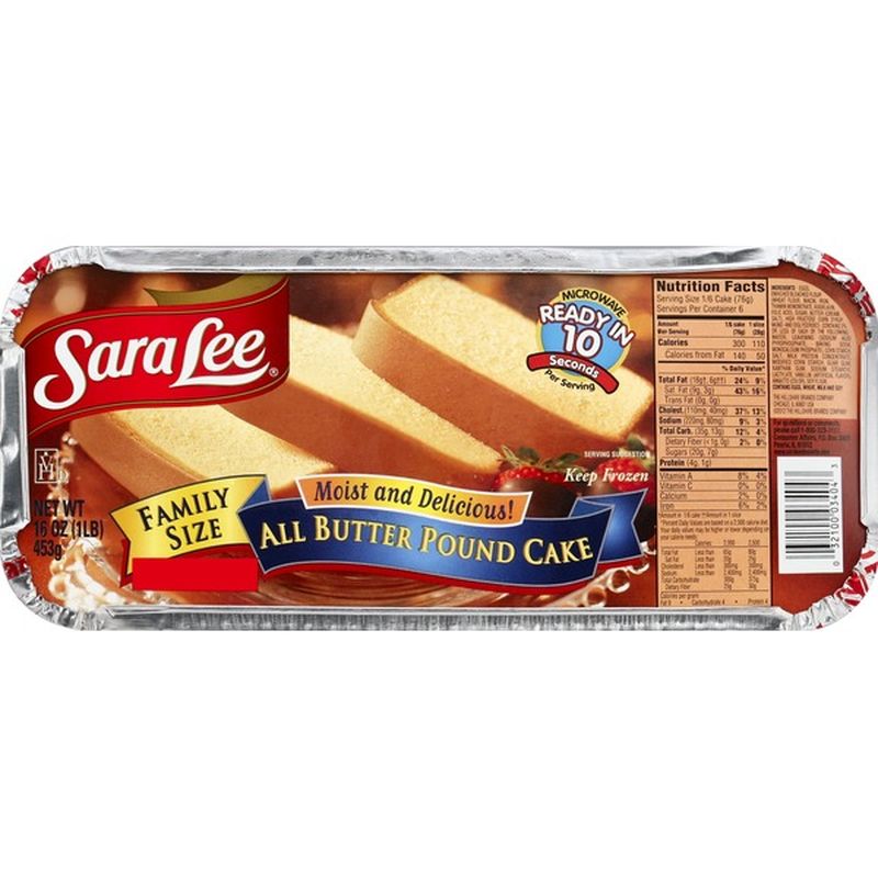 Sara Lee Pound Cake, All Butter, Family Size (16 oz) Instacart