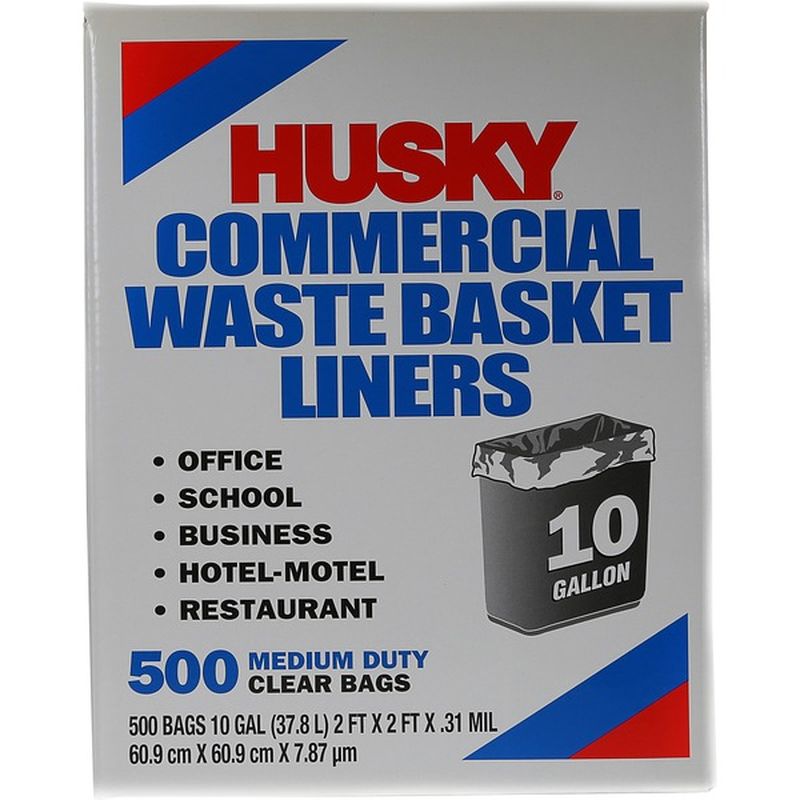 Husky 10 Gallon Wastebasket Liners (500 