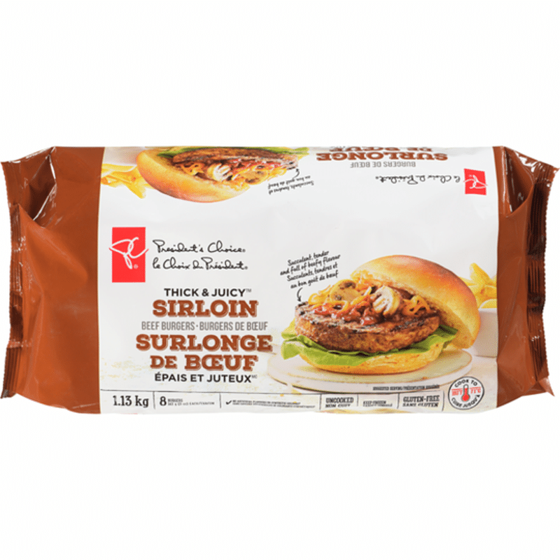 President Choice T&J Sirloin Beef Burgers