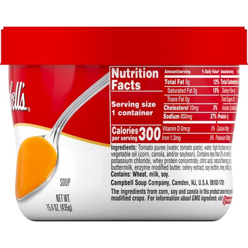 Campbell's® Creamy Tomato Soup Microwavable Bowl (15.4 oz) Instacart