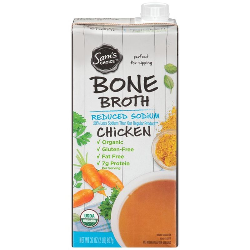 Sam's Choice Reduced Sodium Chicken Bone Broth (32 oz) - Instacart