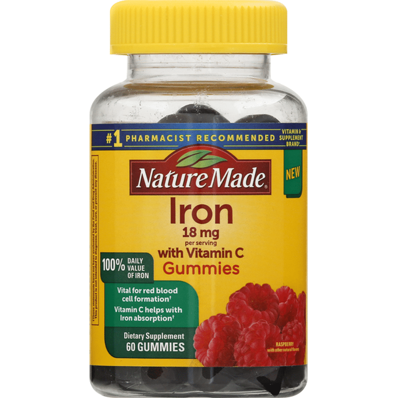 Nature Made Iron, 18 mg, Gummies, Raspberry (60 each) - Instacart