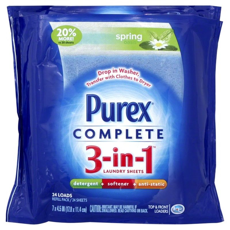 Purex Laundry Sheets, 3in1, Spring Oasis (24 each) Instacart