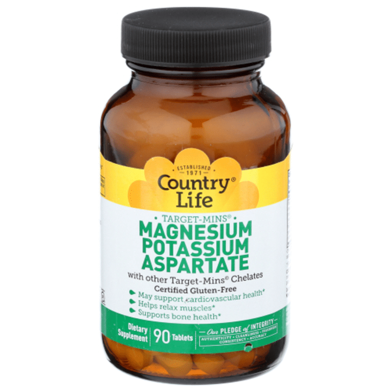 Country Life Magnesium Potassium Aspartate Dietary Supplement (90 ct
