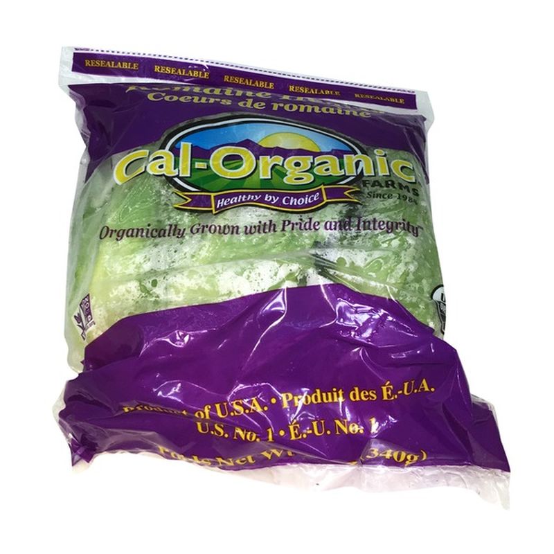 Cal Organic Farms Organic Romaine Lettuce Hearts (12 oz bag) Instacart