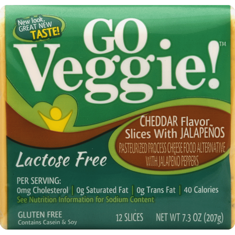Go Veggie! Lactose Free Cheddar Flavor Cheese Slices (12 ct) Instacart