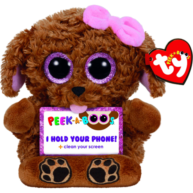 Ty Peek-a-Boos 6" Zelda the Dog Phone Holder Plush