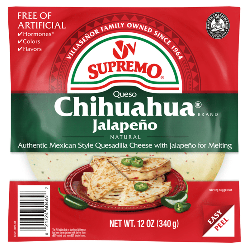 V&V Supremo Chihuahua Jalapeno Quesadilla Cheese, Mexican Style Queso