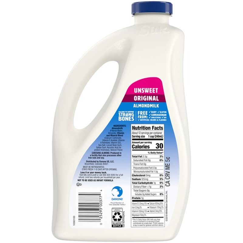 Silk Unsweetened Almondmilk (96 fl oz) from Publix Instacart