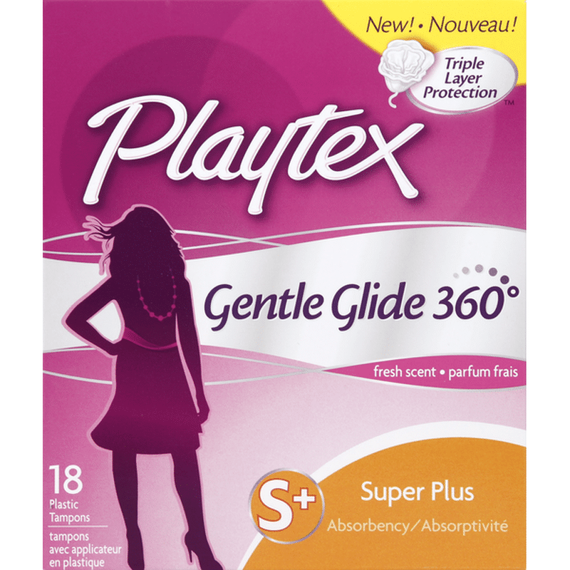 Playtex Tampons, Plastic, Super Plus Absorbency, Fresh Scent Deodorant (18 each) Instacart