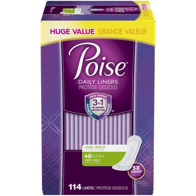 Poise Incontinence Panty Liners (114 ct) Instacart