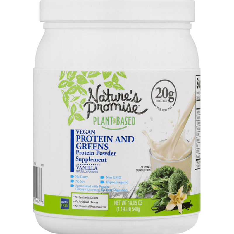 Nature's Promise Protein Powder, Vegan, Vanilla, Protein and Greens (19 ...