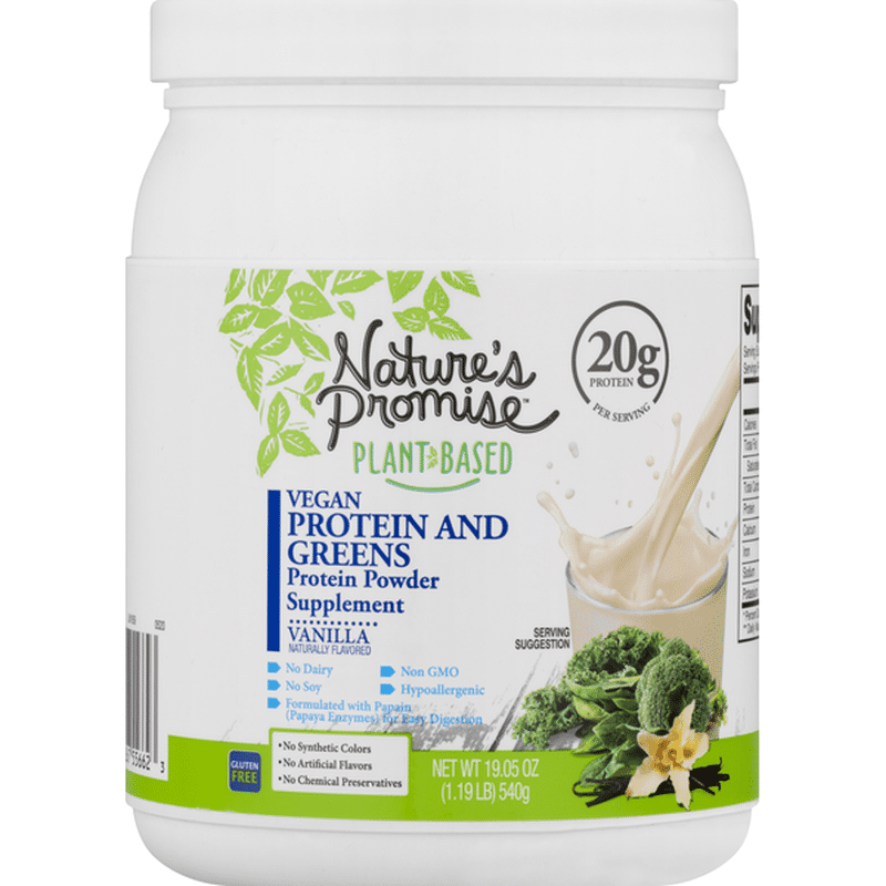 Nature's Promise Protein Powder, Vegan, Vanilla, Protein and Greens (19