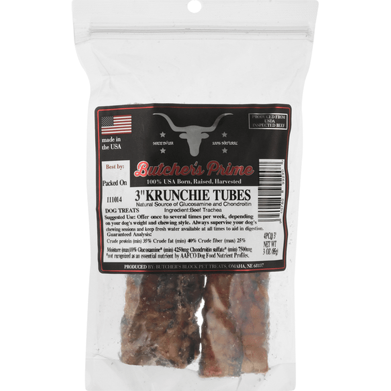 Butchers Prime Dog Treats, Krunchie Tubes, 3 Inch (4 each) Instacart