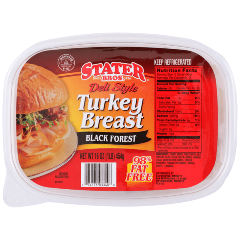 Stater Bros Black Forest Deli Style Turkey Breast (16 oz) - Instacart