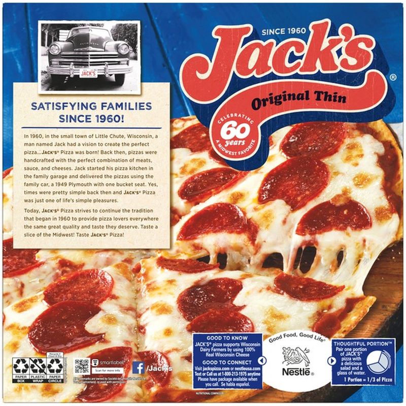 Jack's Original Thin Crust Pepperoni Frozen Pizza (6 oz) Instacart