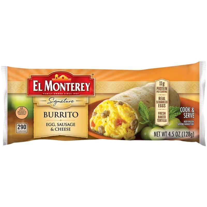 EL Monterey Signature Egg, Sausage & Cheese Burrito (128 g) - Instacart