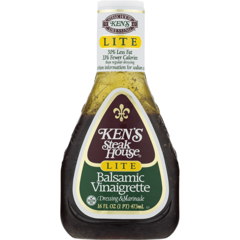 Kens Steak House Dressing & Marinade, Balsamic Vinaigrette, Lite (16 fl
